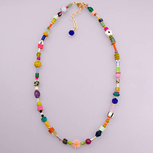 ’didi Beaded Necklace With Colorful Beads And Gold Clasp By Jill Makes’