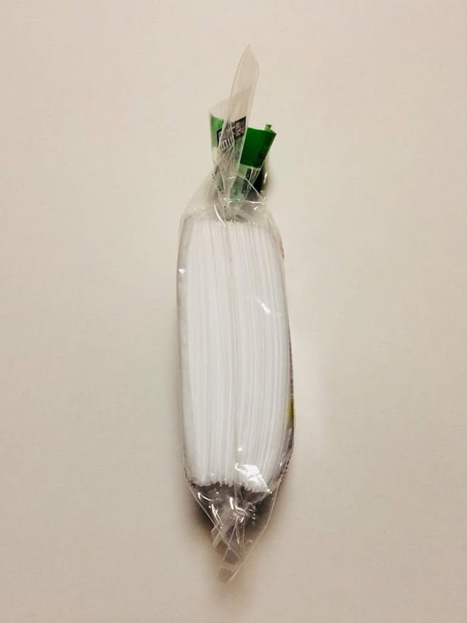 A pack of Disposable Filter Bags for loose tea from Daiso is displayed upright on a plain surface, with the packaging and label clearly visible at the top.