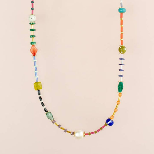 Prism Beaded Friendship Necklace Handcrafted With Glass Beads By Jill Makes