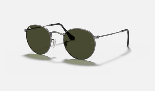 Round Metal | Black With Green | Ray Ban - Sunglasses -