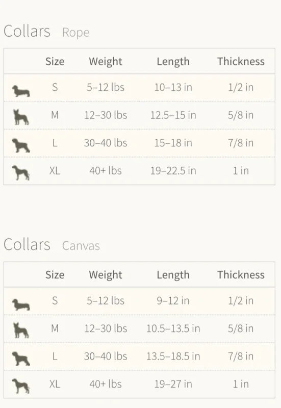 Dog Collar Size Chart For Leather Dog Collars - Found My Animal