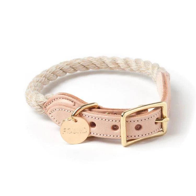 Pink Leather Dog Collar With Gold Plated Metal Buckle - Collar | Multiple Colors | Found My Animal