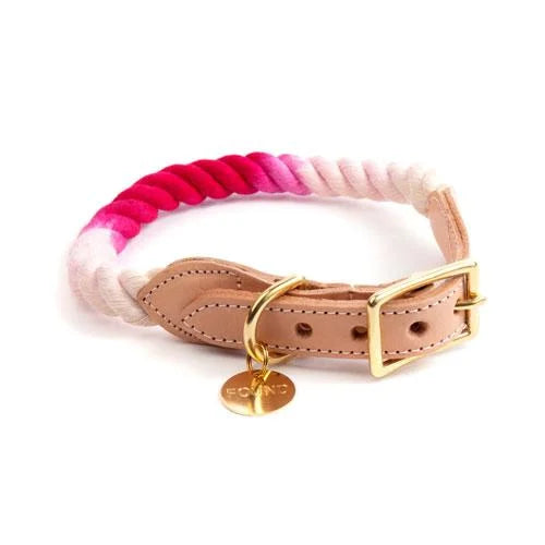 Leather Dog Collar In Multiple Colors With Gold Plated Brass Charm By Found My Animal