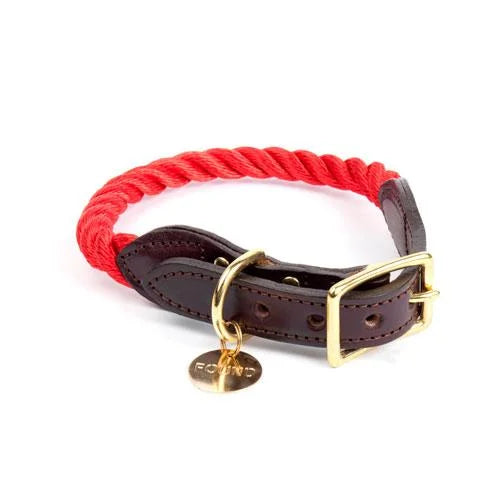 Red Rope Bracelet With Brass Bell Charm Displayed In Collar | Multiple Colors | Found My Animal