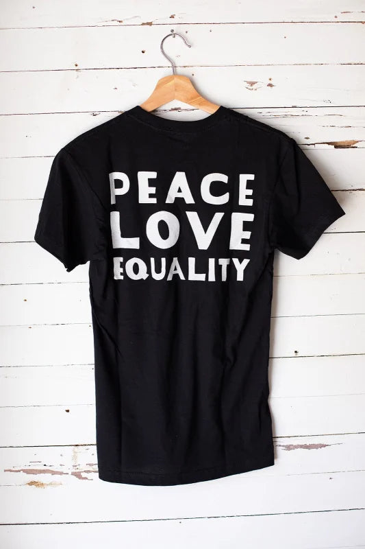 Peace Love Equality T-shirt | Support Change - Black