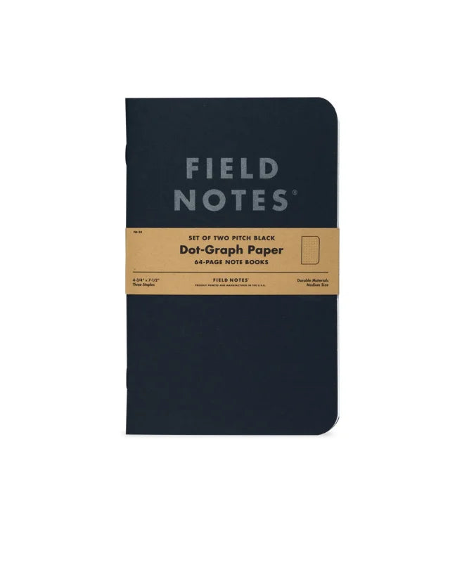 Pitch Black Notebook 2-pack | Field Notes - Cards