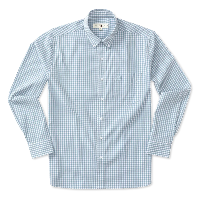 Walton Perf Gingham Shirt | Duck Head - Large / Faded Denim
