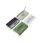 The Collins Do Not Disturb Incense Sticks set features a green tin box labeled “Do Not Disturb” that contains lavender-scented incense sticks made from natural ingredients, a holder, paper clips, and cat illustration cards, all attractively arranged on a white background.
