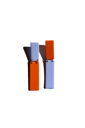 Artemis Earrings | Sigfus Designs - Periwinkle & Orange