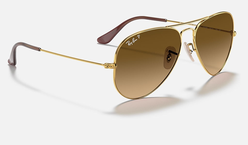 Aviator Gradient | Gold With Brown Polarized | Ray Ban -