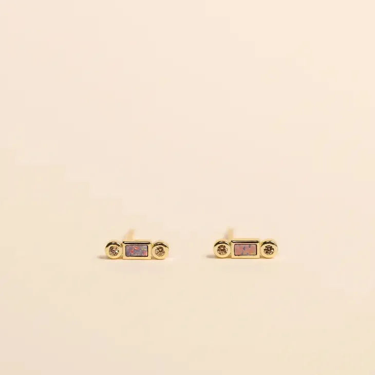 Earrings | Bar Opal - Purple | Jaxkelly - Accessories -