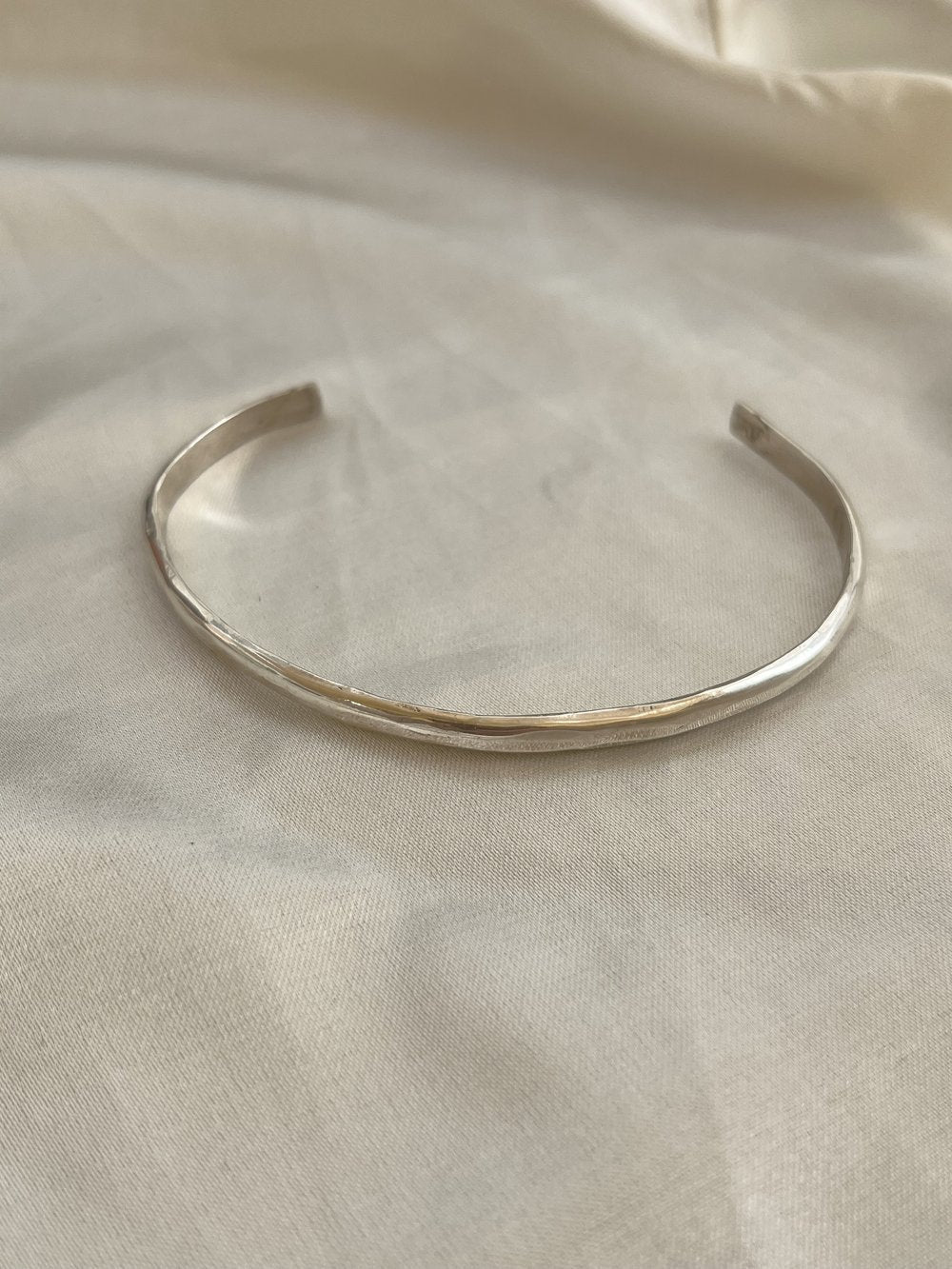 Bracelet |simple Silver Hammered | Small | Bird Of Prey -