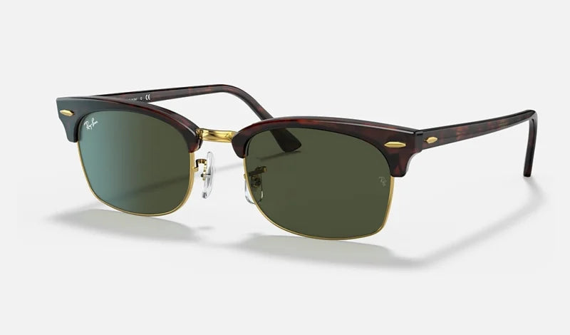 Clubmaster Square | Mock Tortoise With Green | Ray Ban -