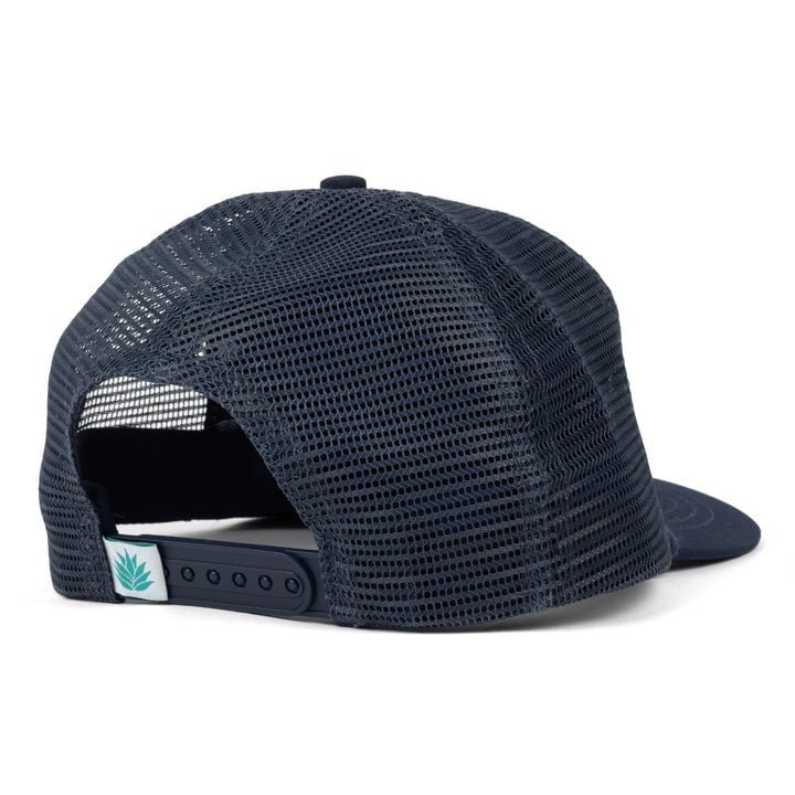 The Cowboy Hat by Sendero Provisions Co. is shown from the back, featuring an adjustable strap and a small tag with a green leaf design—perfect for keeping your noggin cool and stylish.