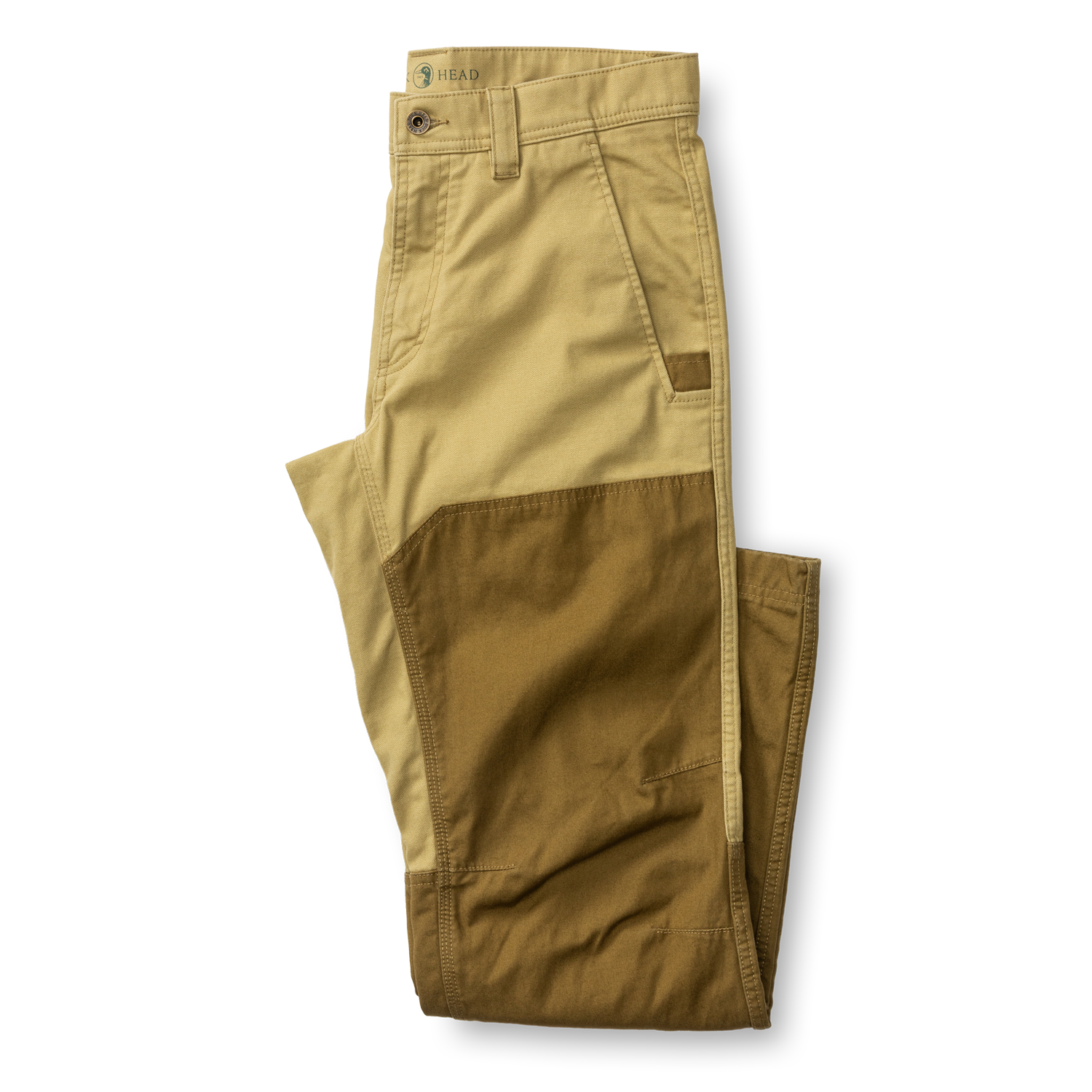 Tan Duck Head Field Canvas Briar Pant with darker brown abrasion-resistant panels on the front of the legs.