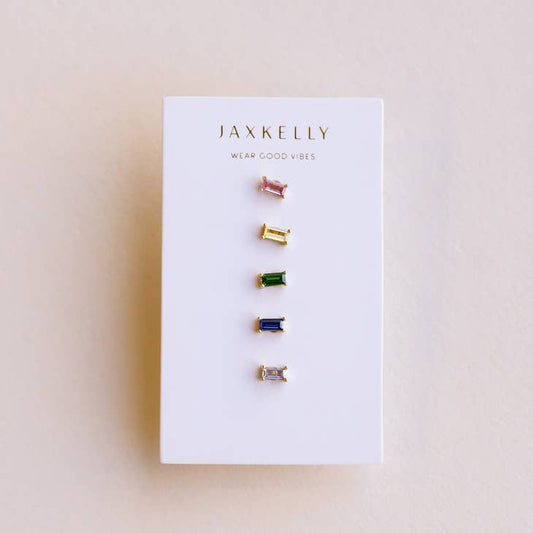 Earrings | Baguette Rainbow | Jaxkelly - Jewelry - Crawler
