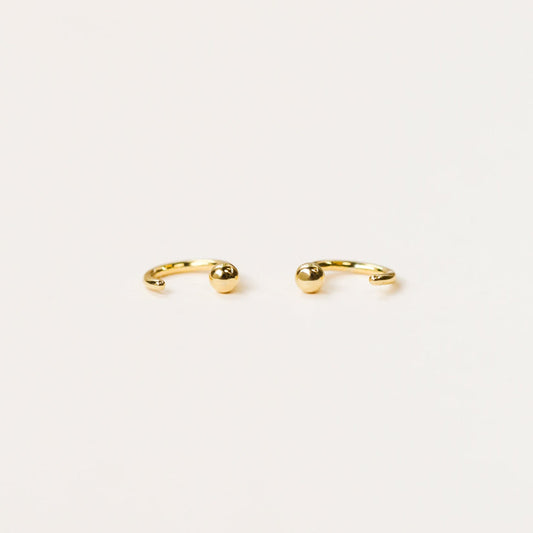 Gold Sphere Huggies Earrings By Jaxkelly