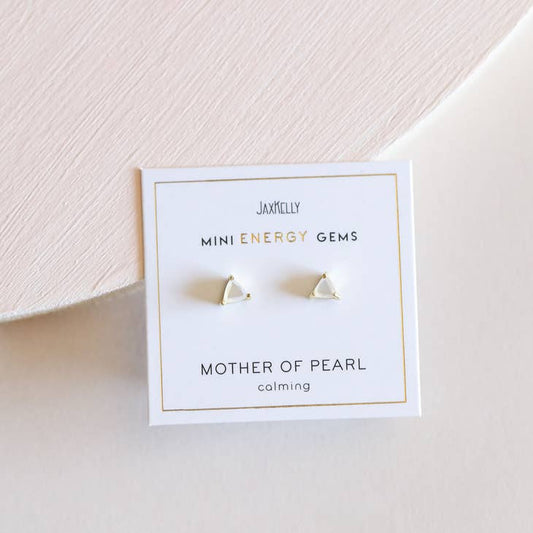 Earrings | Mini Energy Gem - Mother Of Pearl | Jaxkelly -