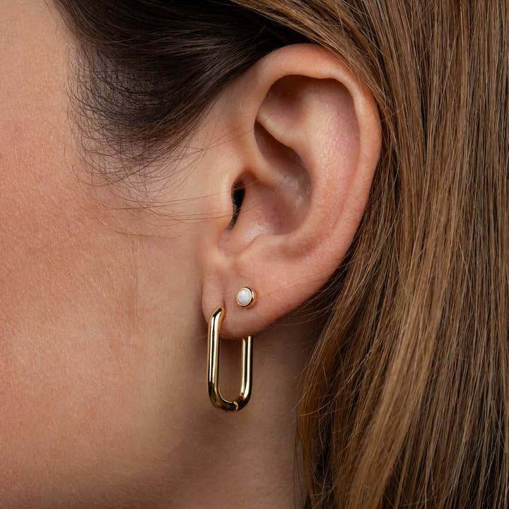 Earrings | Rectangle Hoop | Jaxkelly - Jewelry - Gold Hoops