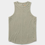 The Duck Camp Essential drirelease® Tank, a light olive green sleeveless top made from ultra-soft fabric, is shown laid flat on a white background.