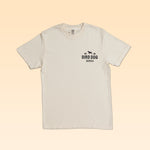 Off-white Comfort Colors Bird Dog Series Shirt | German Shorthaired Pointer with a small graphic on the left chest featuring a dog silhouette and the text “BIRD DOG SERIES.”