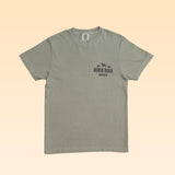 Sage green Ballad Originals Bird Dog Series Shirt | Brittany crew neck t-shirt with “BIRD DOG SERIES” and a dog silhouette printed on the left chest.