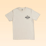 Off-white Bird Dog Series Shirt | English Setter t-shirt with a small graphic on the left chest featuring a bird dog silhouette above the text “BIRD DOG SERIES.”