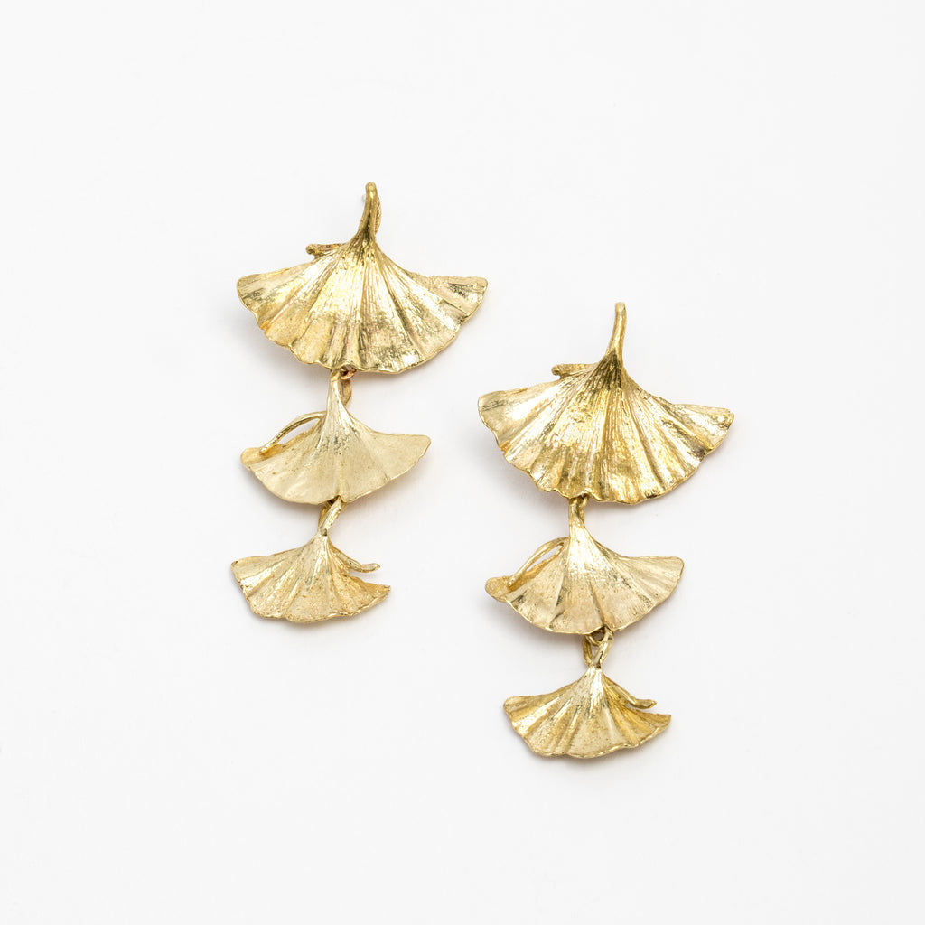Ginkgo Earrings | Brass | Saint Claude - Jewelry -