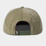 Back view of the olive green Grandpa Hat by Duck Camp, featuring embroidery, adjustable snapback strap, and a small logo tag—ideal as a stylish Redfish cap.