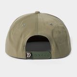 Back view of the olive green Grandpa Hat by Duck Camp, featuring embroidery, adjustable snapback strap, and a small logo tag—ideal as a stylish Redfish cap.