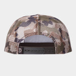 Back view of the Duck Camp Gulf Trucker | Wetland hat, featuring breathable mesh panels and an adjustable black plastic snap closure.