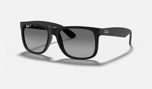Justin Rubber | Black With Light Grey | Ray Ban - Sunglasses