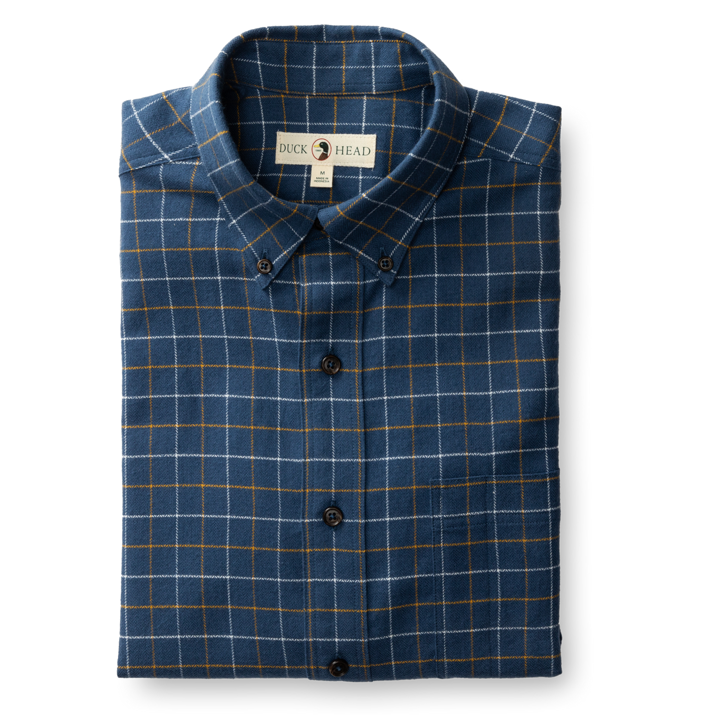 Kimble Plaid Cotton Flannel Shirt | Indigo Blue | Duck Head