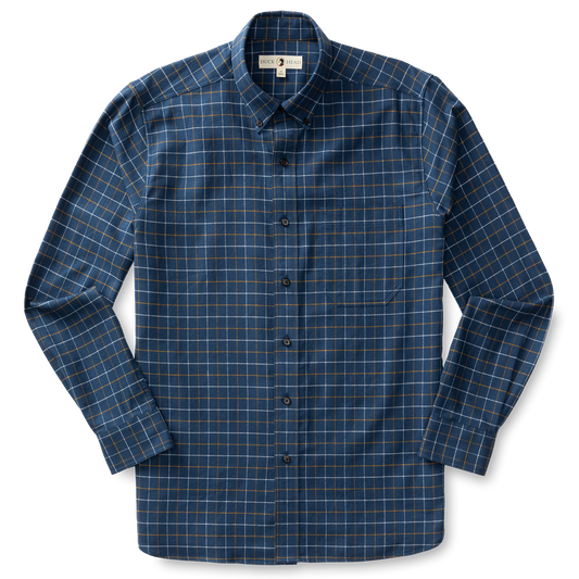 Kimble Plaid Cotton Flannel Shirt | Indigo Blue | Duck Head