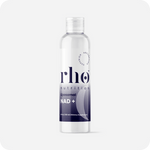 A clear plastic bottle labeled "Liposomal NAD+ | Rho Nutrition" from Rho Nutrition on a white background, designed to support healthy aging and boost cellular energy with NAD+ supplementation.