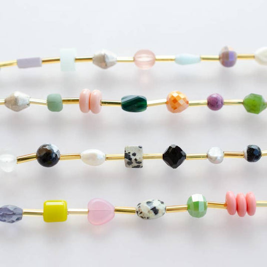 Colorful Glass Beads On Mariposa Bracelet By Jill Makes