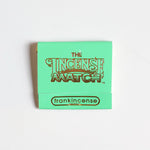 A green matchbook labeled "Matches | The Incense Match" by The Incense Match, featuring a frankincense scent—ideal as an incense gift or air freshener—displayed on a plain white background.