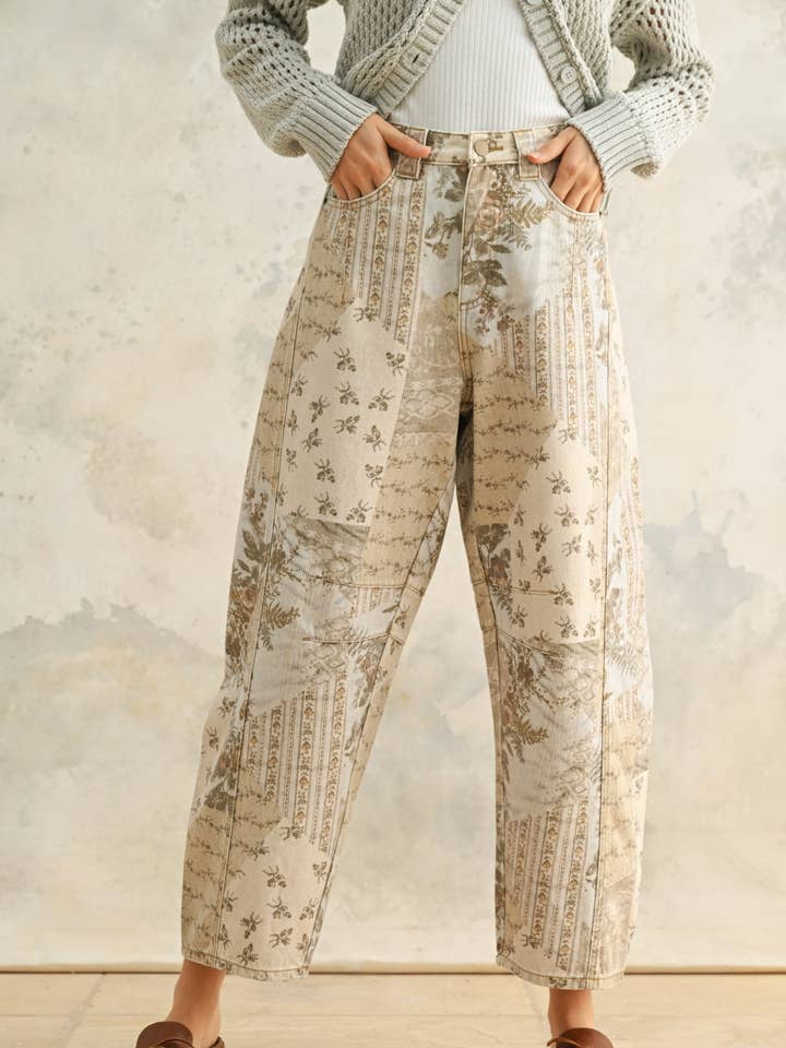 Multi Printed Barrel Pants | Miou Muse - Apparel - Apparel