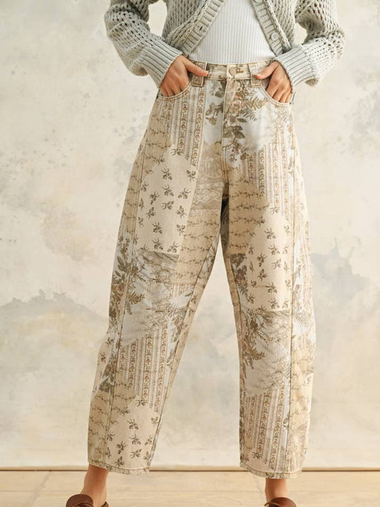 Multi Printed Barrel Pants | Miou Muse - Apparel - Apparel