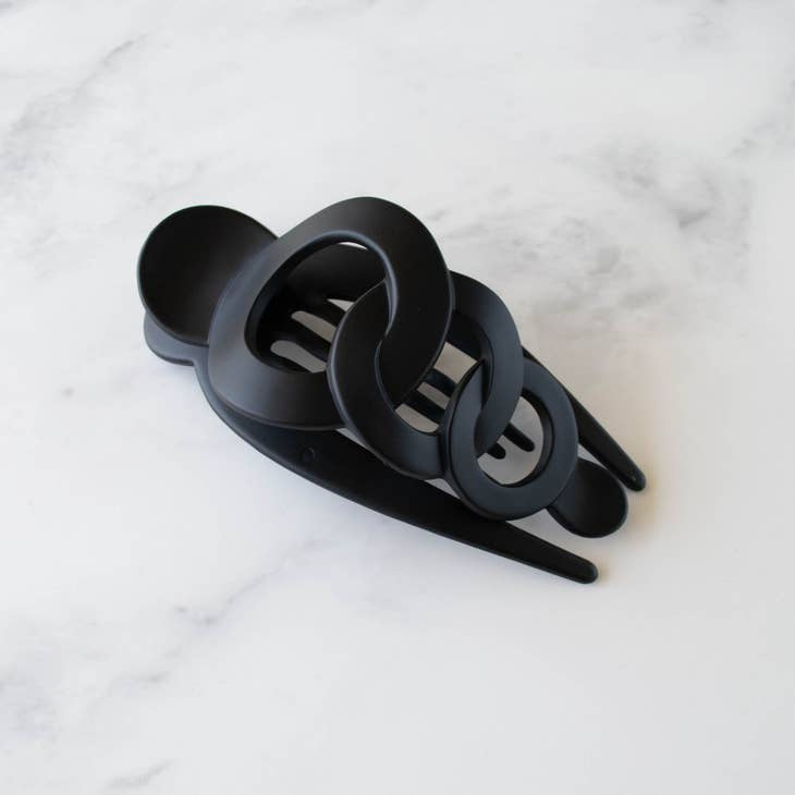 O Rings Side Hair Claw Clip | Tiepology - Black Accessories