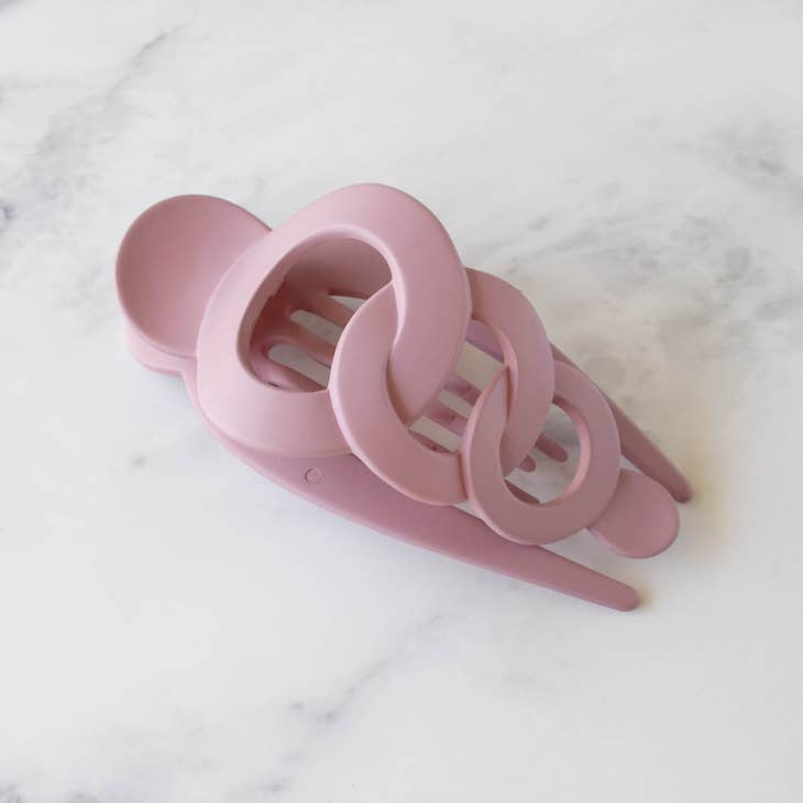 O Rings Side Hair Claw Clip | Tiepology - Blush Accessories