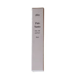 A rectangular white box labeled "Palo Santo Eau De Parfum | dilo" by dilo stands upright against a white background, featuring a fragrance inspired by Palo Santo.