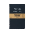 The Field Notes Pitch Black Notebook 2-Pack features two 64-page ruled notebooks, wrapped with a brown band—ideal for those who appreciate classic style and Dot-Graph layouts.
