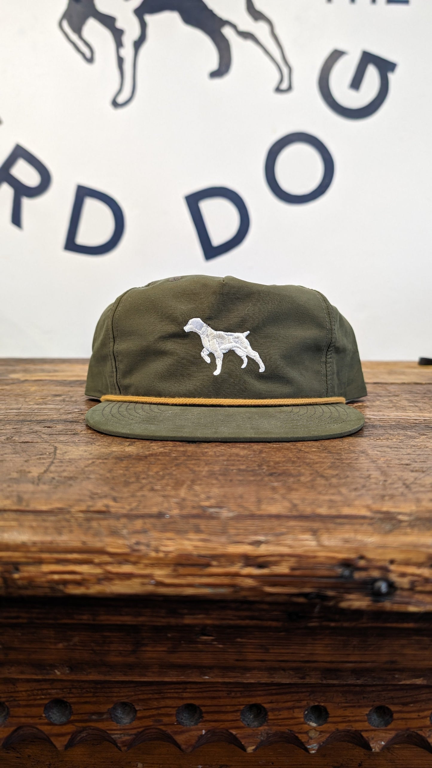 Pointer Embroidered Hat With White Dog Design