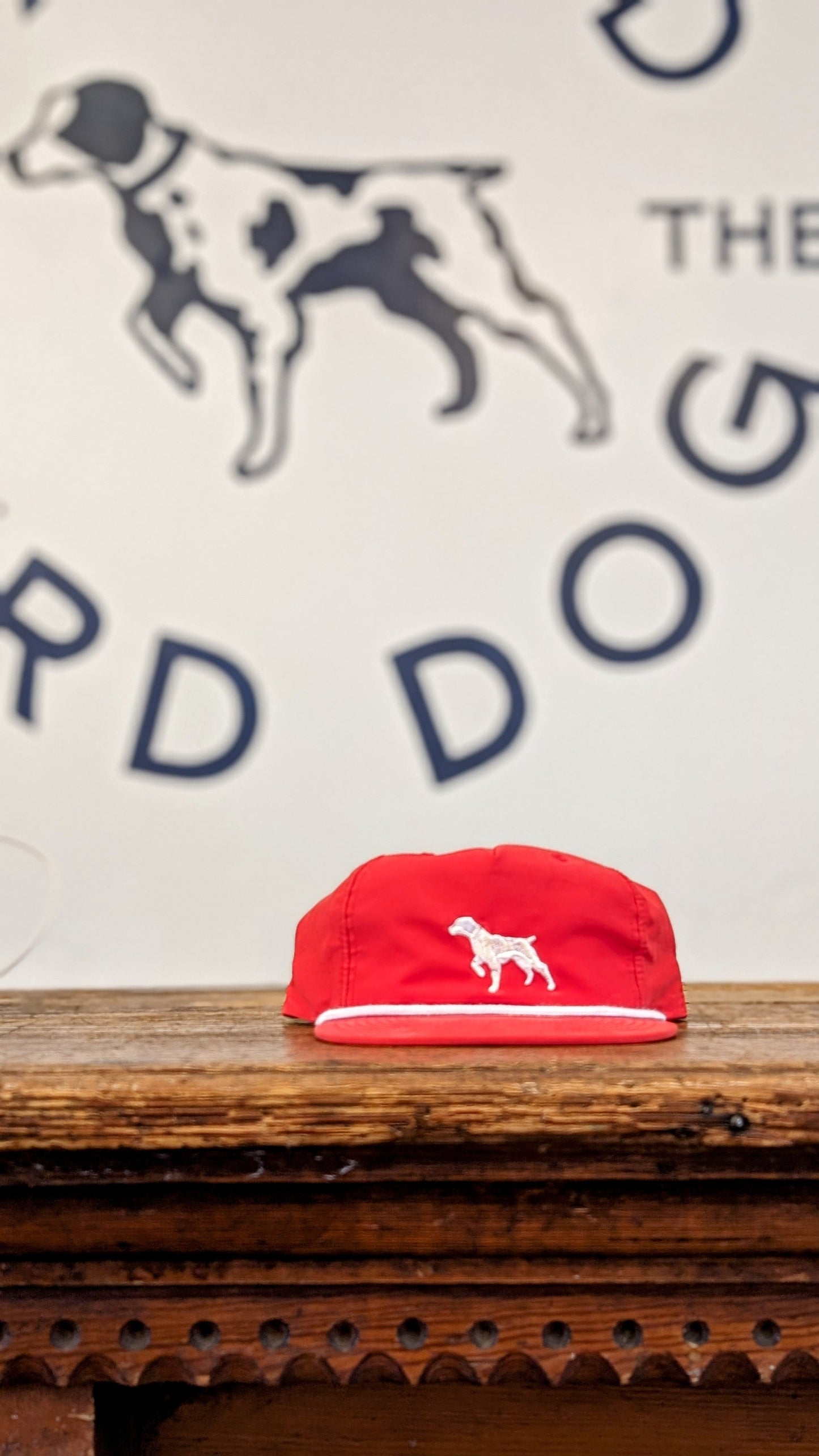 Red Pointer Hat On Wooden Table By Ballad Of The Bird Dog
