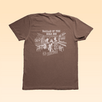 The Ballad of the Bird Dog Shop Shirt | Old Fashioned features a white bar scene graphic on the back, with "Ballad of the Bird Dog" above and "Old Fashioned" below—Southern Arizona-inspired western style.