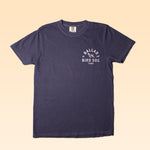 The Ballad of the Bird Dog "Whoa" Shop Shirt is a navy graphic tee with white print and a left chest Texas-themed design—great for bird hunting fans.