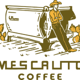 A cowboy in a hat leans on a coffee bean roaster beside cacti, evoking small town charm; "Mescalito Coffee" appears beneath. Shop Stickers | Mescalito Coffee by Mescalito Coffee.