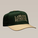 Dark green Ballad Originals Bird Dog Series Hat | Labrador Retriever with a tan brim and the words “LABRADOR RETRIEVER” embroidered in tan on the front, showcasing Texas craftsmanship.