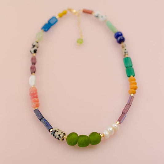 Colorful Beaded Sierra Necklace By Jill Makes